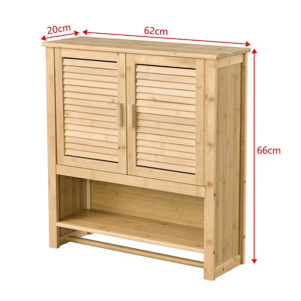 Badrumsskåp Tyresö 66x62x20 cm bambu [en.casa]