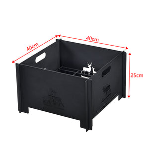 Eldfat Etnedal eldstad 25x40x40 cm metall svart [casa.pro] 