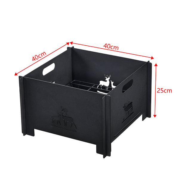 Eldfat Etnedal eldstad 25x40x40 cm metall svart [casa.pro] 