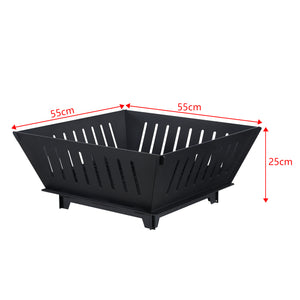 Eldfat Fedje eldstad 25x55x55 cm metall svart [casa.pro] 