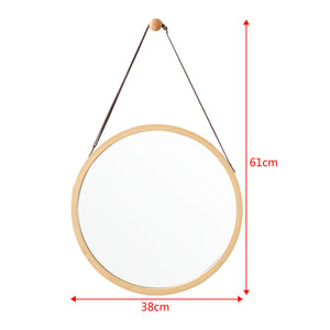 Väggspegel Bykle Ø38 cm bambu [en.casa] 