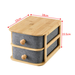 Skrivbordsbyrå Arsivik med 2 lådor 15,5x18x23 cm grå [en.casa] 