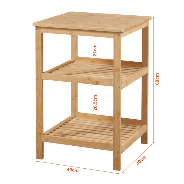Sidobord Ikerasak sängbord hylla 60x40x40 cm bambu [en.casa]