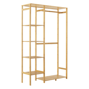 Klädhängare Eurajoki 139x100x40 cm bambu natur [en.casa]