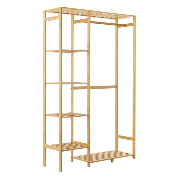 Klädhängare Eurajoki 139x100x40 cm bambu natur [en.casa]