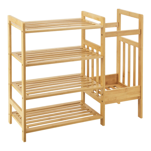 Skohylla Eckerö med paraplyställ bambu 64x72x27 cm [en.casa]