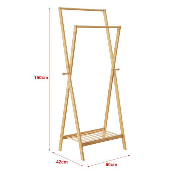 Klädhängare Keitele 150 x 60 x 42 cm bambu natur [en.casa] 