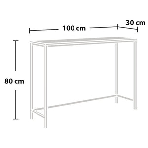 Konsolbord Kronoby 80 x 100 x 30 cm Svart/Träutseende [en.casa] TR