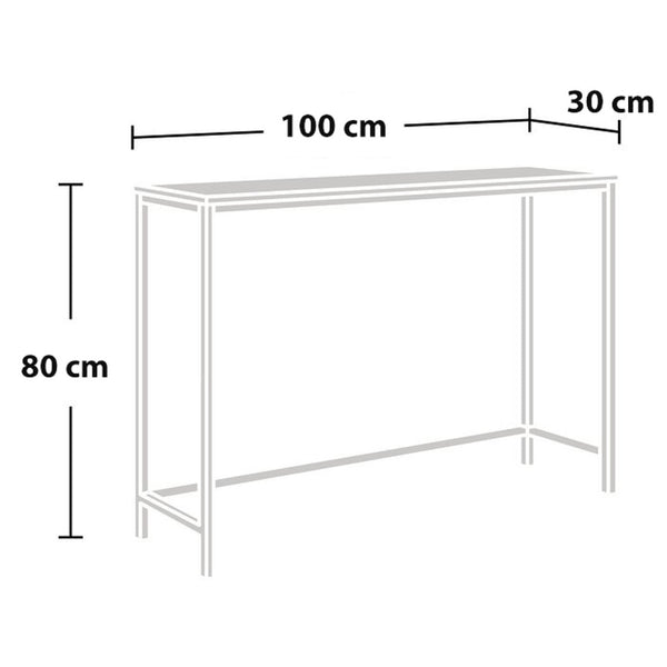 Konsolbord Kronoby 80 x 100 x 30 cm Svart/Träutseende [en.casa] TR