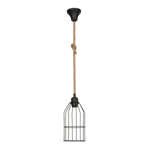 Taklampa Ashford 24 x 14 cm 1-ljus svart / jutefärgad [lux.pro]