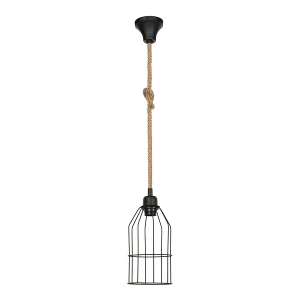 Taklampa Ashford 24 x 14 cm 1-ljus svart / jutefärgad [lux.pro]