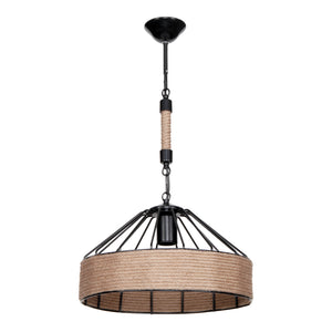 Bridgford taklampa E27 metall juterep svart / jutefärgad [lux.pro] 