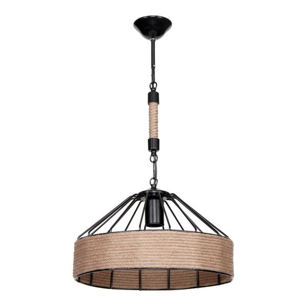 Bridgford taklampa E27 metall juterep svart / jutefärgad [lux.pro] 