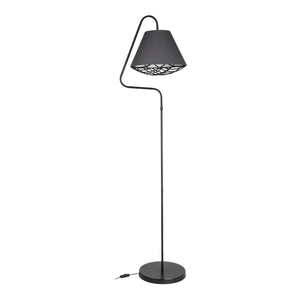 Golvlampa Gateshead E27 metall textil svart/grå [lux.pro]