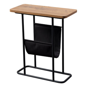 Bov sidobord 64 x 55 x 24 cm svart / valnötsutseende [en.casa]