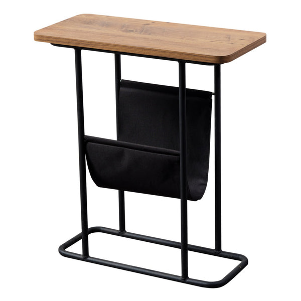Bov sidobord 64 x 55 x 24 cm svart / valnötsutseende [en.casa]