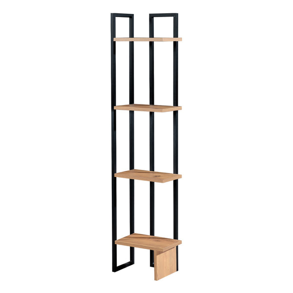 Stående hylla Bjergsted med 4 hyllplan 150 x 36 x 21 cm svart / valnötsutseende [en.casa]