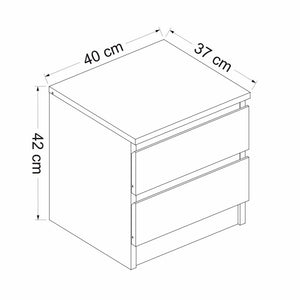 Fuglebjerg nattduksbord 42x40x37 cm vit [en.casa]