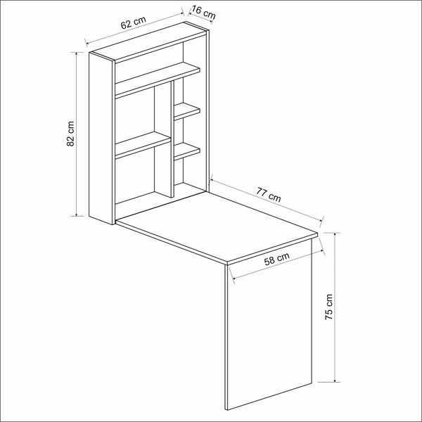 Greve utfällbart bord vit/valnötslook [en.casa]