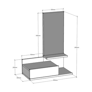 Väggskåp med spegel Gundsø 20x60x30 cm vit [en.casa]