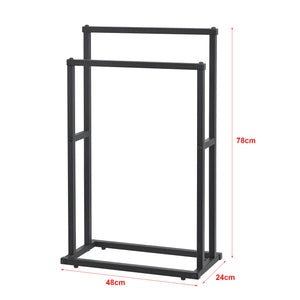 Handduksställ Omalo 78x48x24 cm stål svart [en.casa]