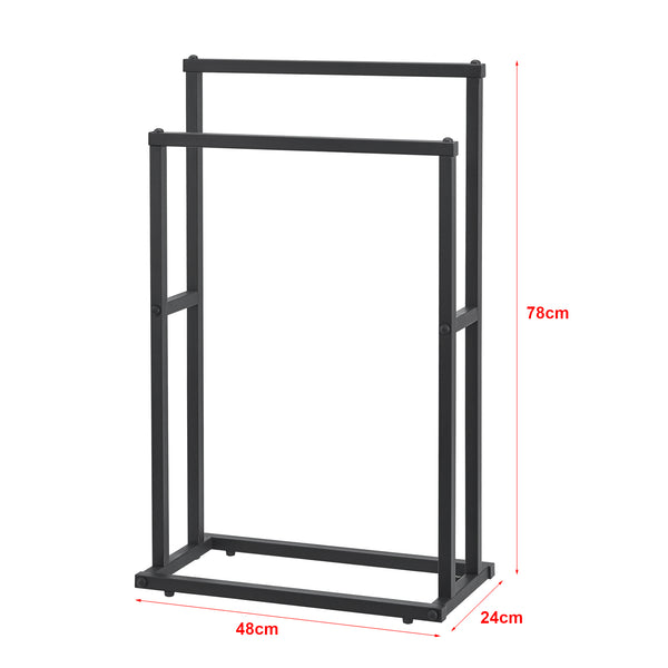 Handduksställ Omalo 78x48x24 cm stål svart [en.casa]