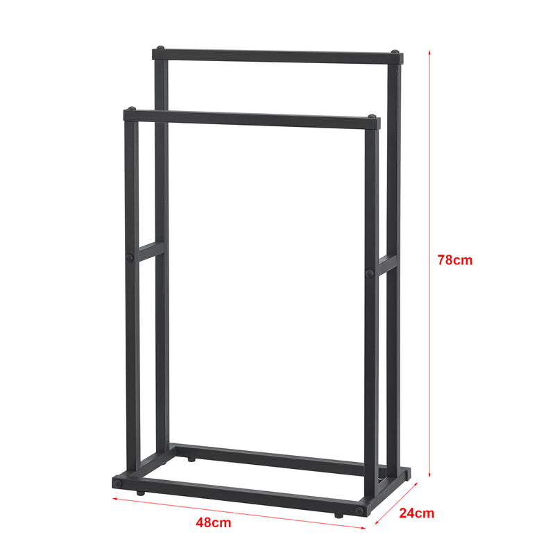 Måttskiss Handduksställ Omalo 78x48x24 cm stål svart [en.casa]