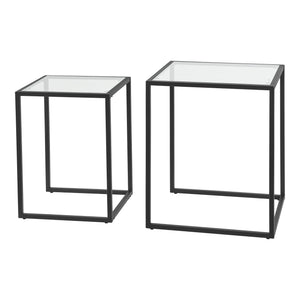 Soffbord Holstebro set om 2 härdat glas [en.casa]