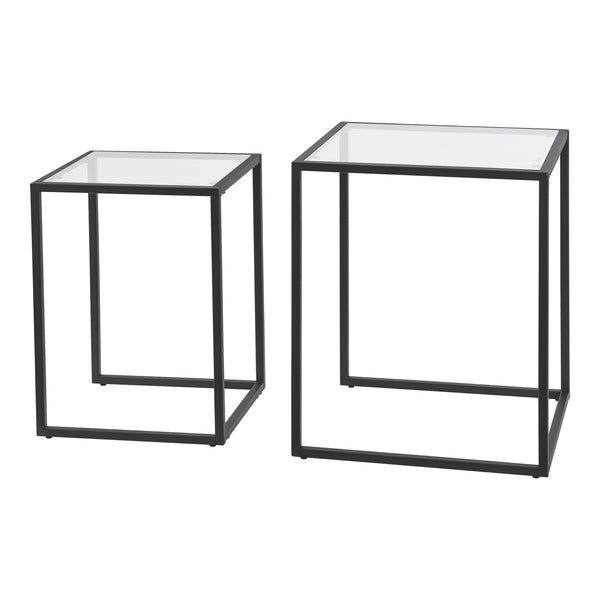 Soffbord Holstebro set om 2 härdat glas [en.casa]
