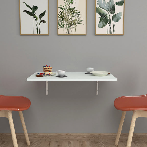 Klepp hopfällbart väggbord 72x45cm vit [en.casa] 