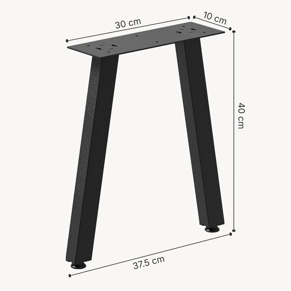 Bordsben Mariager set om 2 stål 42x30 cm svart [en.casa]
