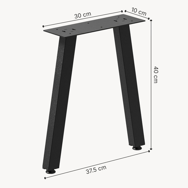 Måttskiss Bordsben Mariager set om 2 stål 42x30 cm svart [en.casa]