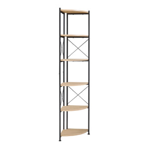 Växtställ Ulfborg 6 hyllor 160x30x30 cm Svart/Eklook [en.casa]