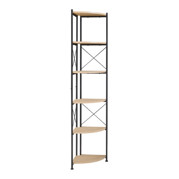 Växtställ Ulfborg 6 hyllor 160x30x30 cm Svart/Eklook [en.casa]