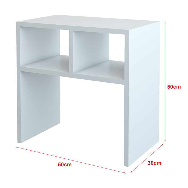 Måttskiss Sidobord Ravnsborg 50x50x30 cm vit [en.casa]