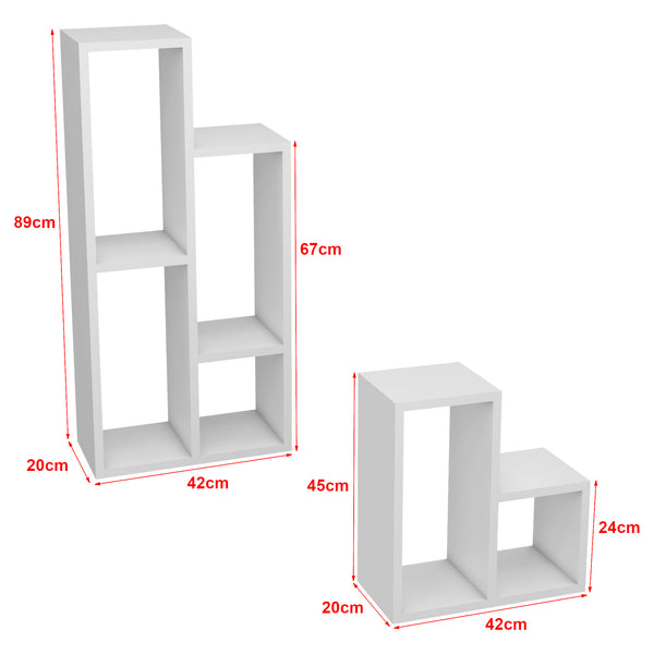 Fristående hylla Ringkøbing i 2-pack Vit [en.casa]