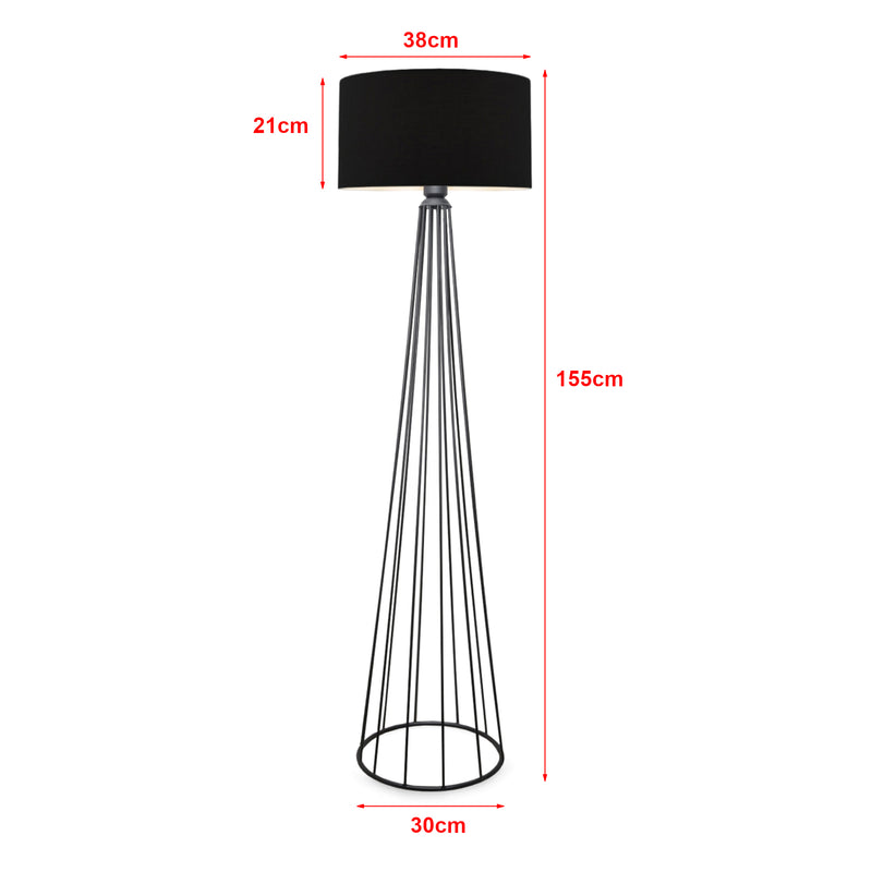 Måttskiss Golvlampa Neath antracit/svart [lux.pro]