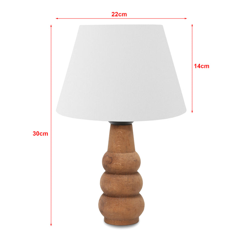Måttskiss Bordslampa Poole 1xE27 Vit [lux.pro]