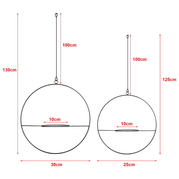 Växthängare Opsterland i 2-pack Svart [en.casa]