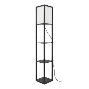 Golvlampa Stapleford med hylla 160x26x26 cm svart vit [lux.pro]