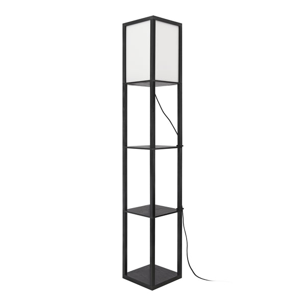 Golvlampa Stapleford med hylla 160x26x26 cm svart vit [lux.pro]