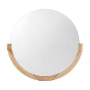 Väggspegel Atri oval 61x64 cm eukalyptus [en.casa]