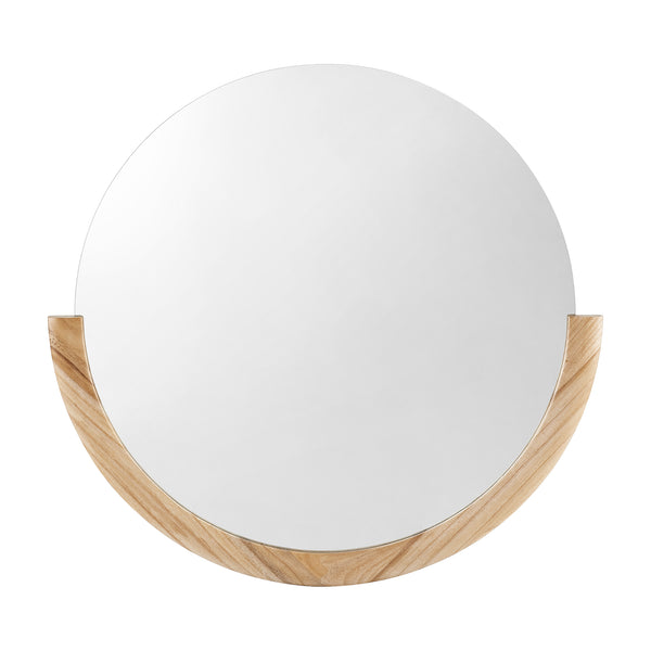 Väggspegel Atri oval 61x64 cm eukalyptus [en.casa]