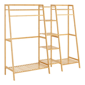 Klädställning Sogndal 139x158x40 cm bambu [en.casa]