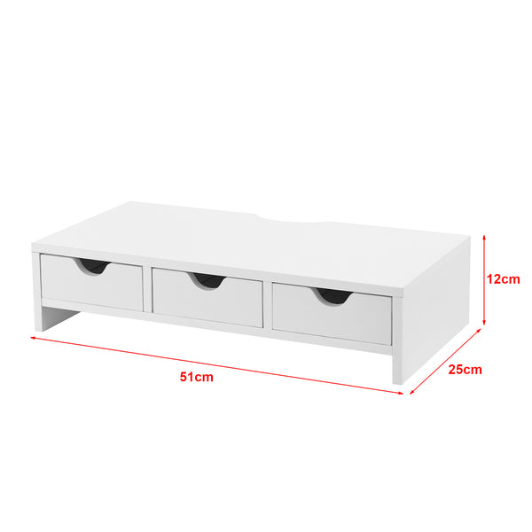 Monitorställ Ruovesi 12x51x25cm Vit [en.casa]