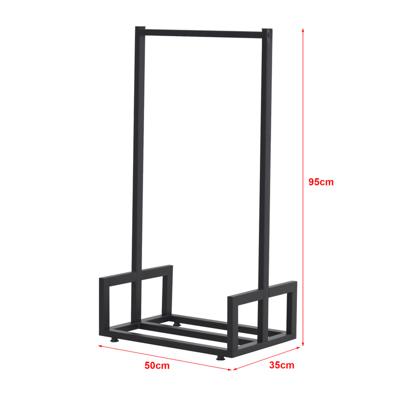 Måttskiss Vedförvaringshylla Thisted 50x35x95cm [en.casa]