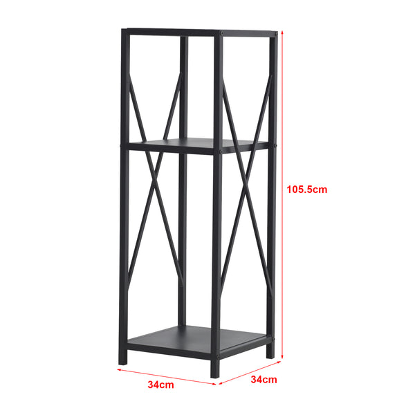 Vedställ Tinglev stål 34x34x105,5 cm svart [en.casa]