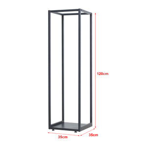 Vedträshylla Tornved Stål 35x35x120 cm Svart [en.casa]