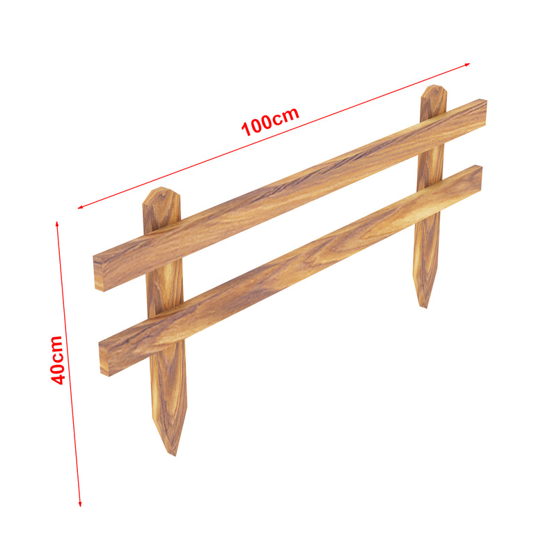 Måttskiss Trädgårdsstaket Krölpa set om 2 furu 100x40x3,5 cm [en.casa]