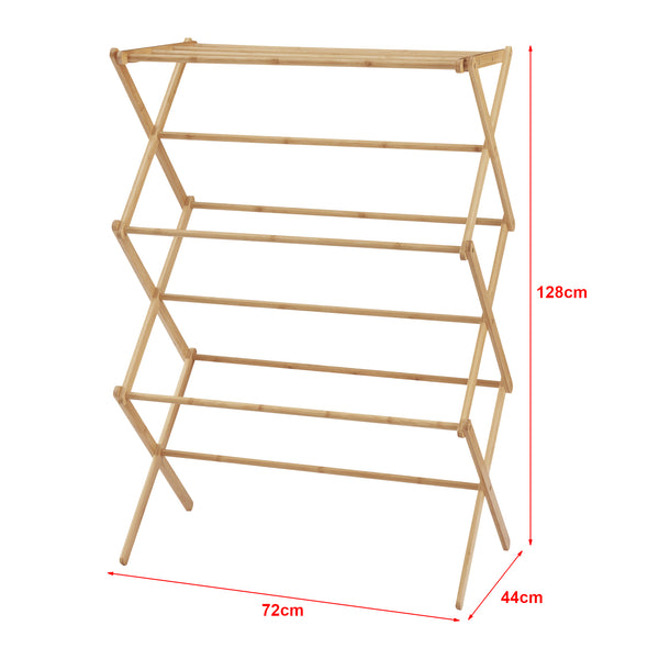 Hopfällbar klädhäst Grinau bambu [en.casa]